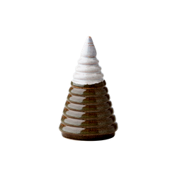 Dekorationsgran i stengods, 14cm, Grön/flerfärgad