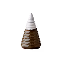 Dekorationsgran i stengods, 14cm, Grön/flerfärgad