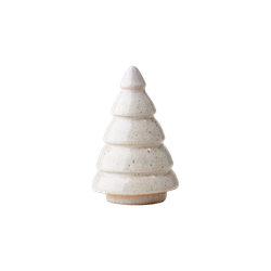 Dekorationsgran i stengods, 10cm, Elfenben