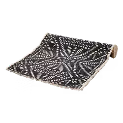 Löpare 100% bomull, Natur/svart