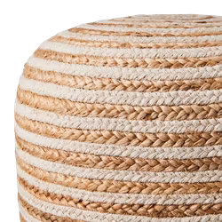 Handvävd Sittpuff, Natur randig