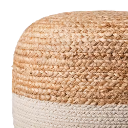 Handvävd Sittpuff, Natur/elfenben