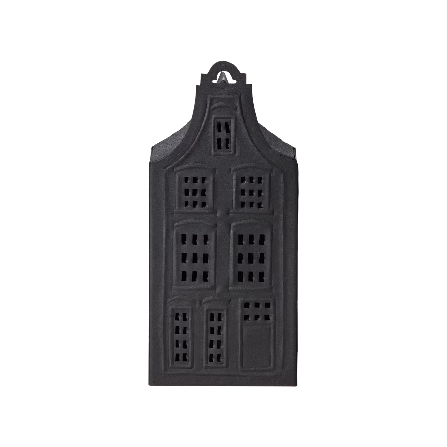 Ljuslykta hus i järn, 18cm, Svart