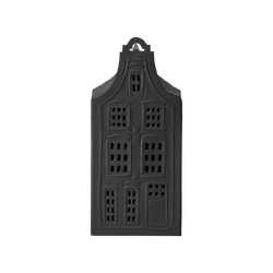 Ljuslykta hus i järn, 18cm, Svart