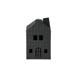 Ljuslykta hus i järn, 12,5cm, Svart