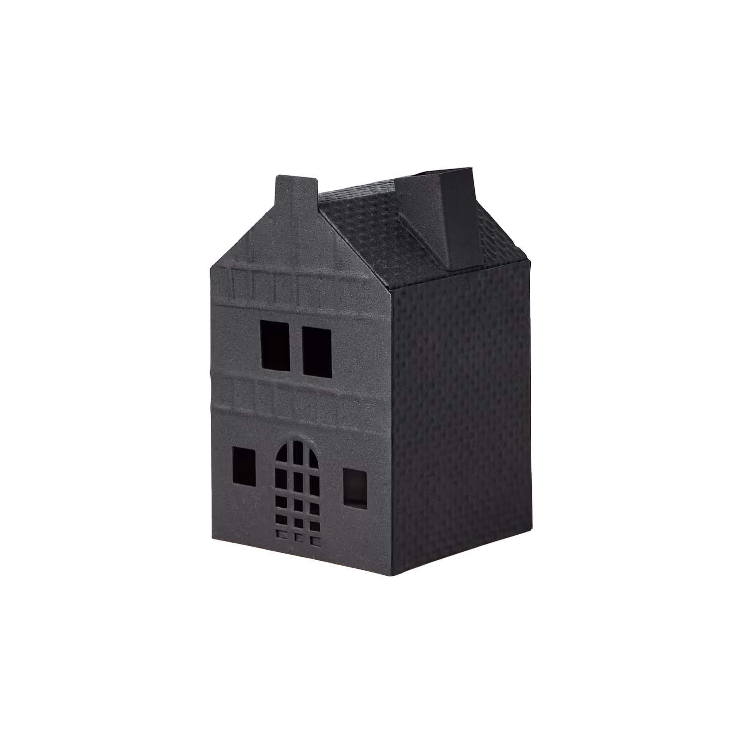 Ljuslykta hus i järn, 12,5cm, Svart