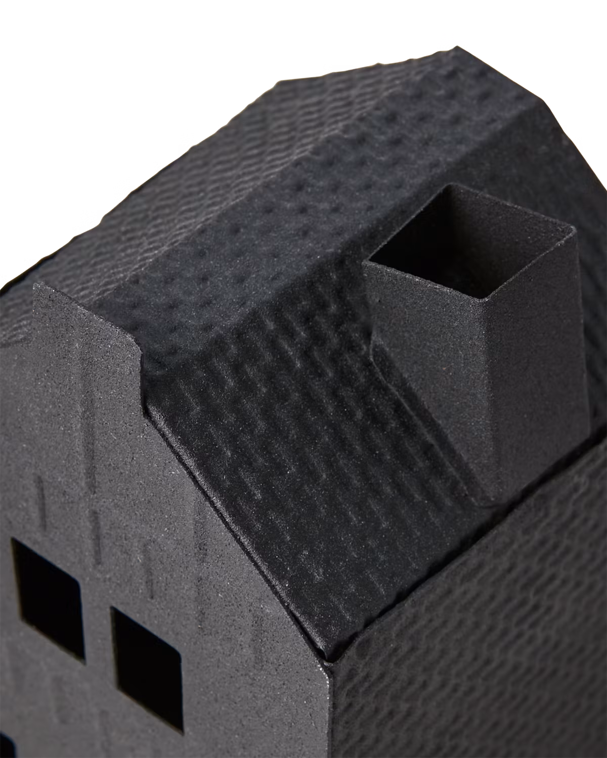 Ljuslykta hus i järn, 12,5cm, Svart