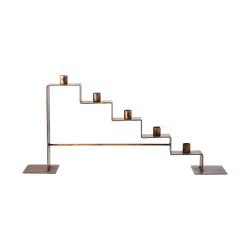 Ljusstake 5 ljus, 61cm, Mässingsfärgad