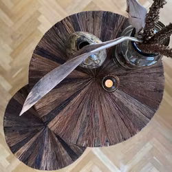 Satsbord i trä och metall