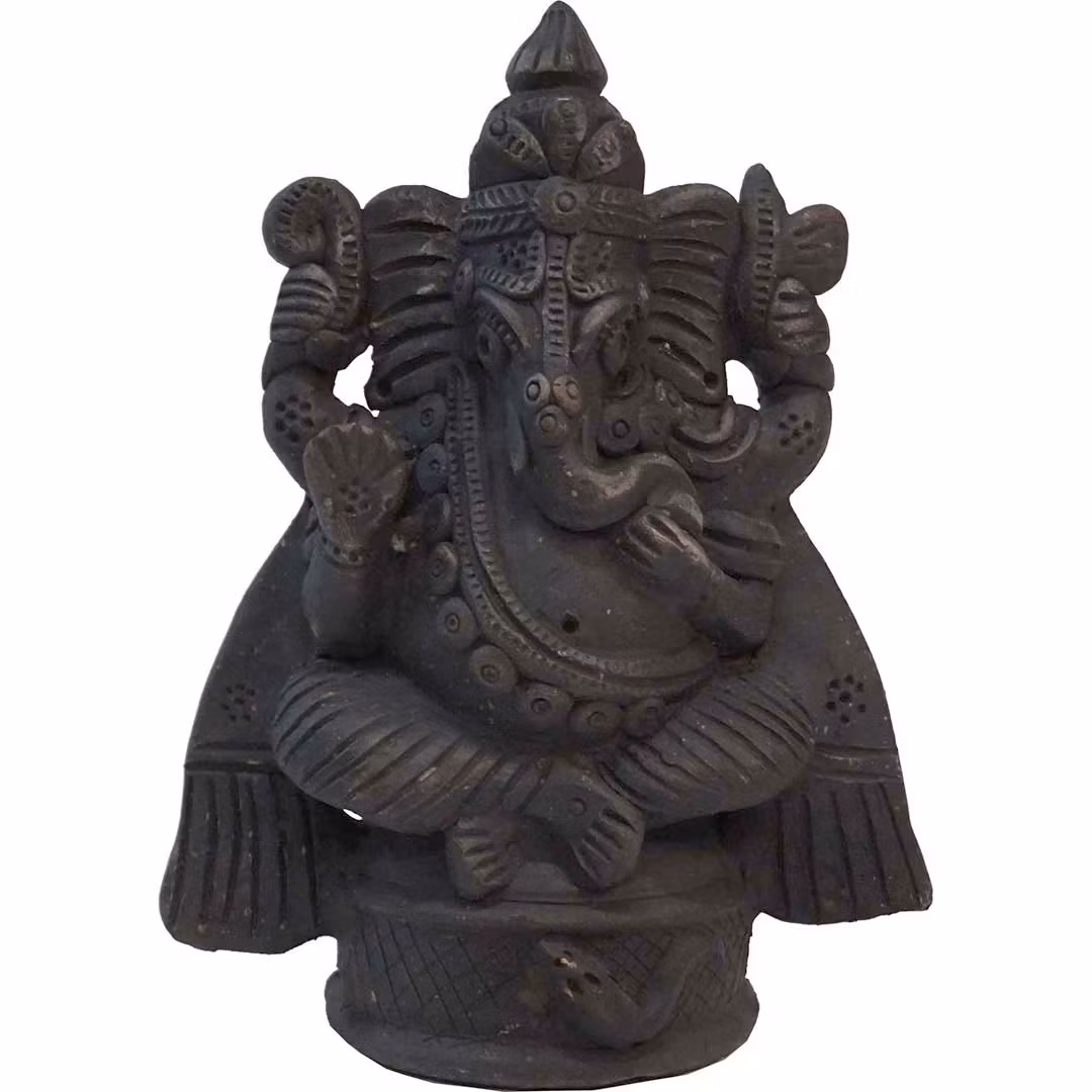 Ganesha lerskulptur, 31cm