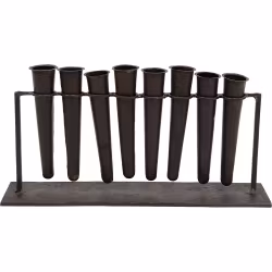 Stativ med 8 små metallvaser