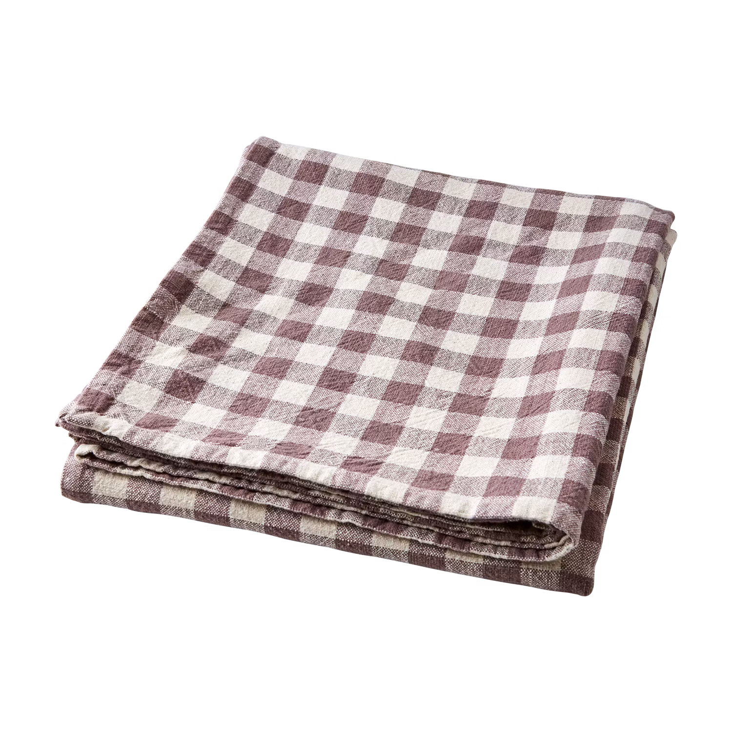 Bordsduk med rutor, 100% Bomull, Lila/elfenben, 250x140 cm