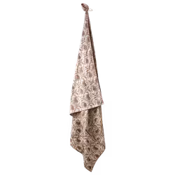Handgjord Bordsduk, Blocktryckt, Rosa, 250x140cm