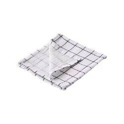 Servett 100% Bomull, Vit/Svart, 4-pack