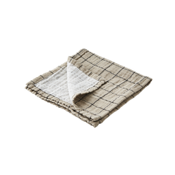 Servett 100% Bomull, Beige/svart, 4-pack