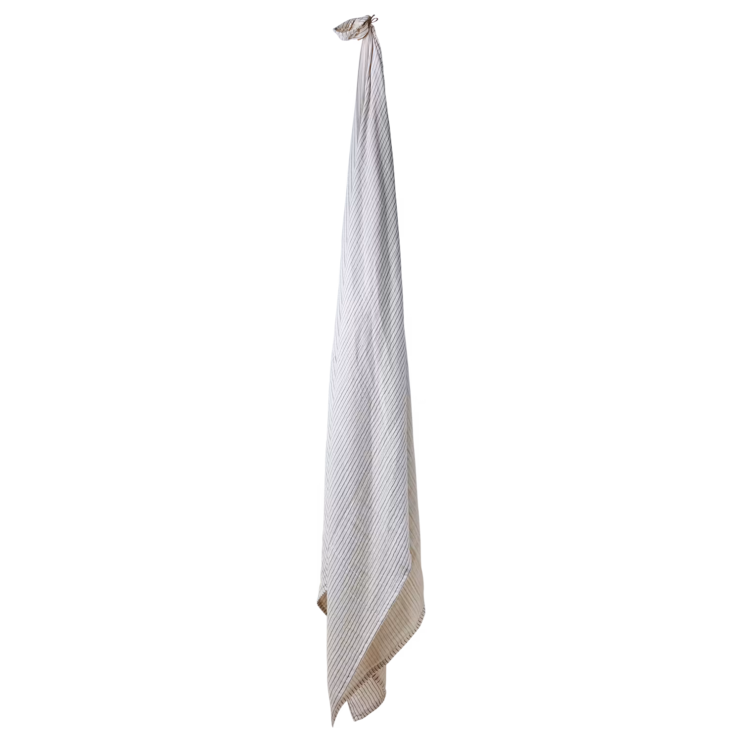 Bordsduk med ränder, 100% Bomull, Elfenben/olivgrön, 220x130cm