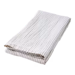 Bordsduk med ränder, 100% Bomull, Elfenben/olivgrön, 220x130cm