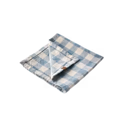 Servett i 100% bomull, Blå/elfenben, 4-pack