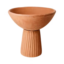 Handgjord skål i lera, Ø32cm, Natur