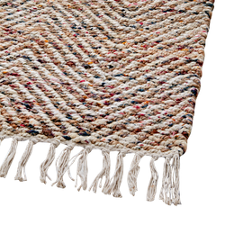 Matta i jute och bomull, Natur/flerfärgad, 240x80cm