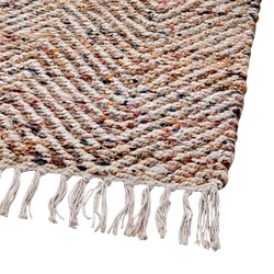 Matta i jute och bomull, Natur/flerfärgad, 150x80cm