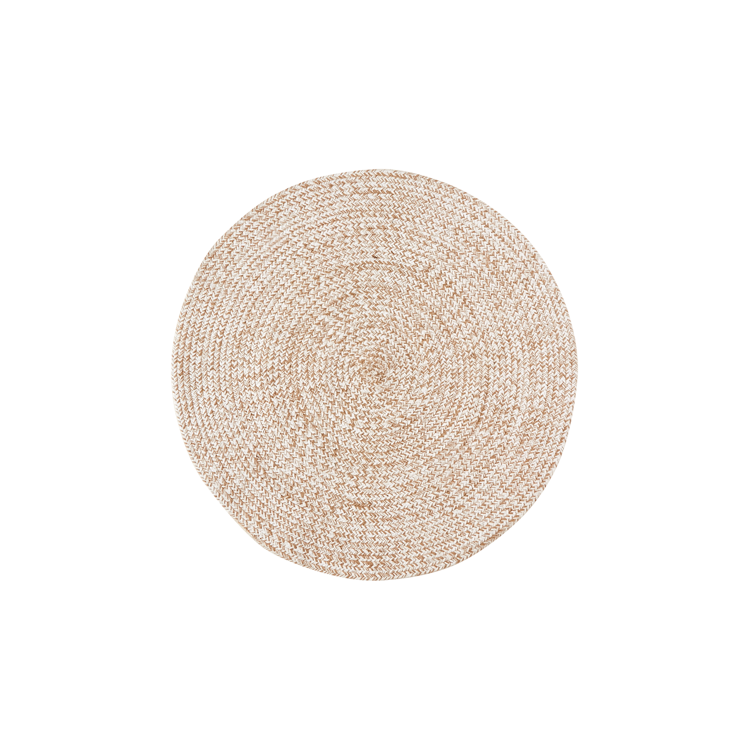 Matta av jute och bomull, Natur/vit, Ø90 cm