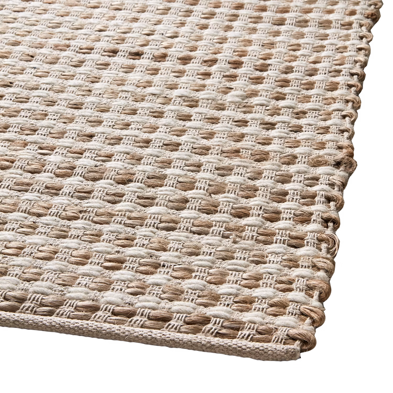 Matta i bomull, jute och ull, 240x180cm