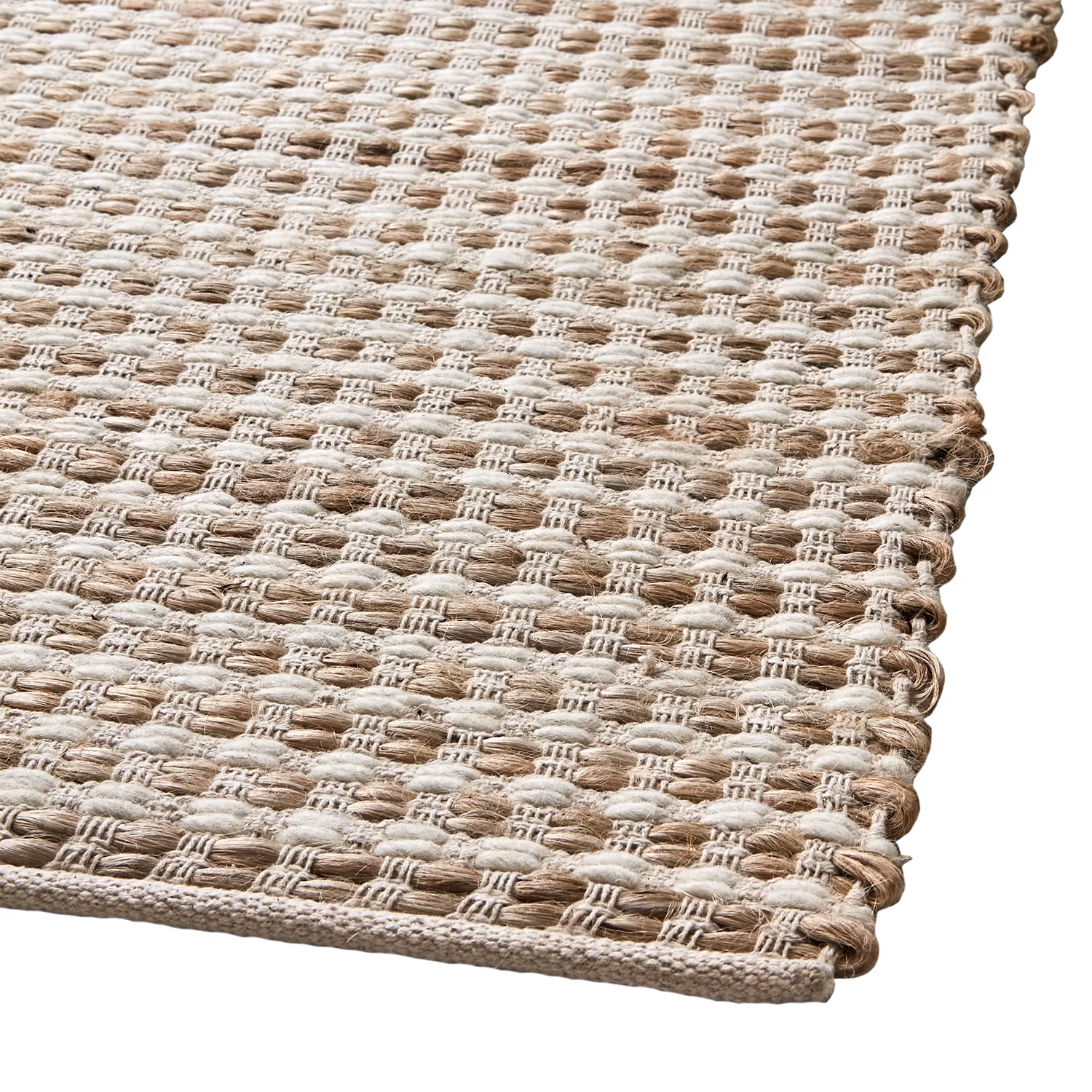 Matta i bomull, jute och ull, 200x140cm