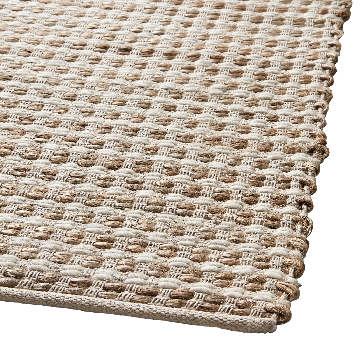 Matta i bomull, jute och ull, 250x80cm