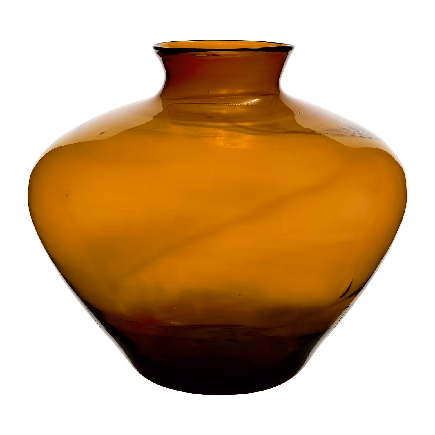 Vas av återbrukat glas, Ø38, Brun
