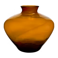 Vas av återbrukat glas, Ø38, Brun