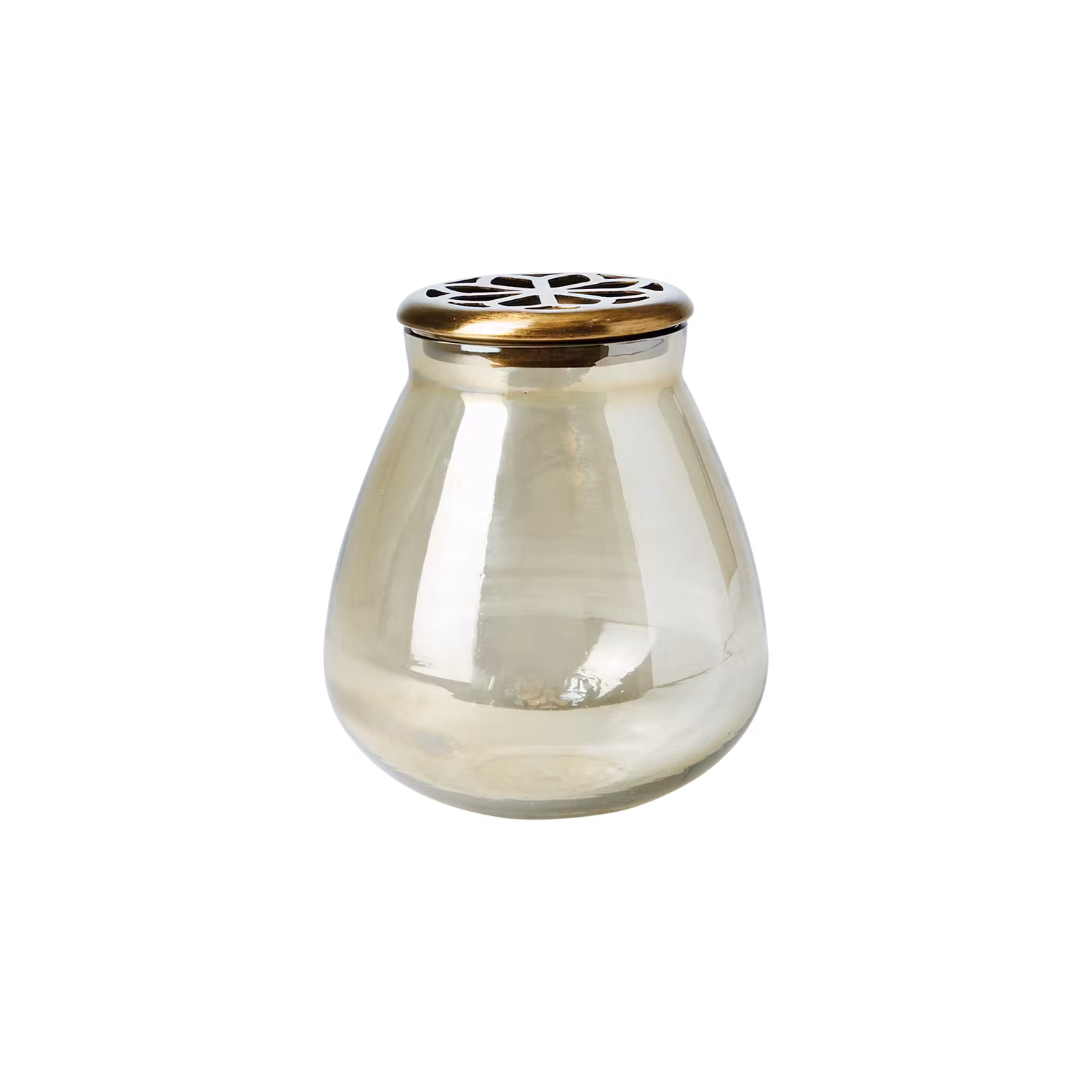 Vas i järn och glas -  Ø13cm, Grön