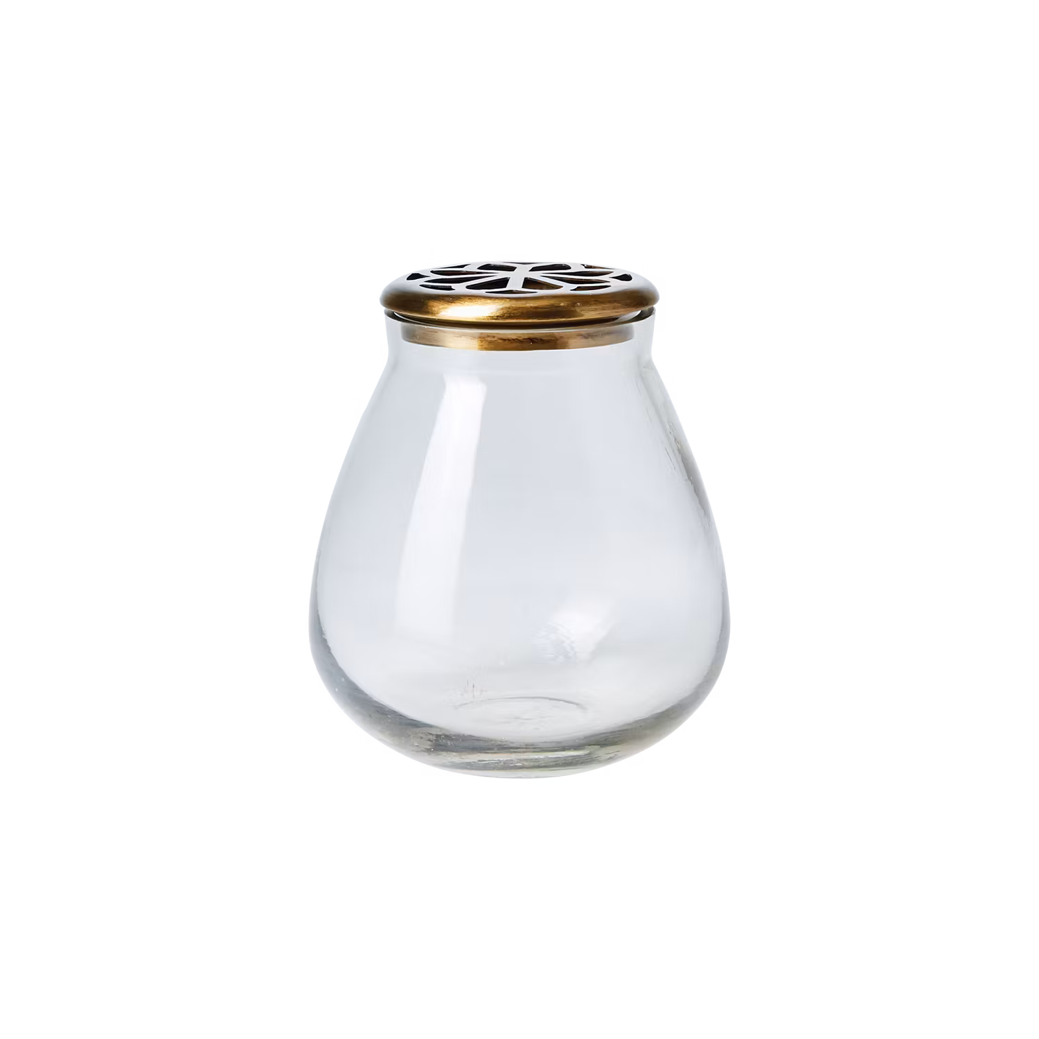 Vas i järn och glas -  Ø13cm, Klar