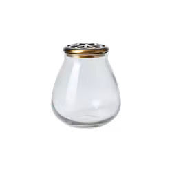 Vas i järn och glas -  Ø13cm, Klarglas