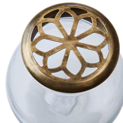 Vas i järn och glas -  Ø13cm, Klarglas