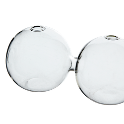 Munblåst vas 2 bubblor, 14cm