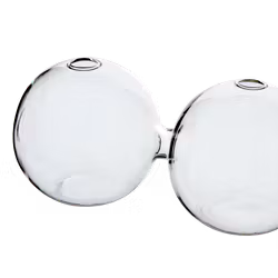 Munblåst vas 2 bubblor, 14cm, Klarglas