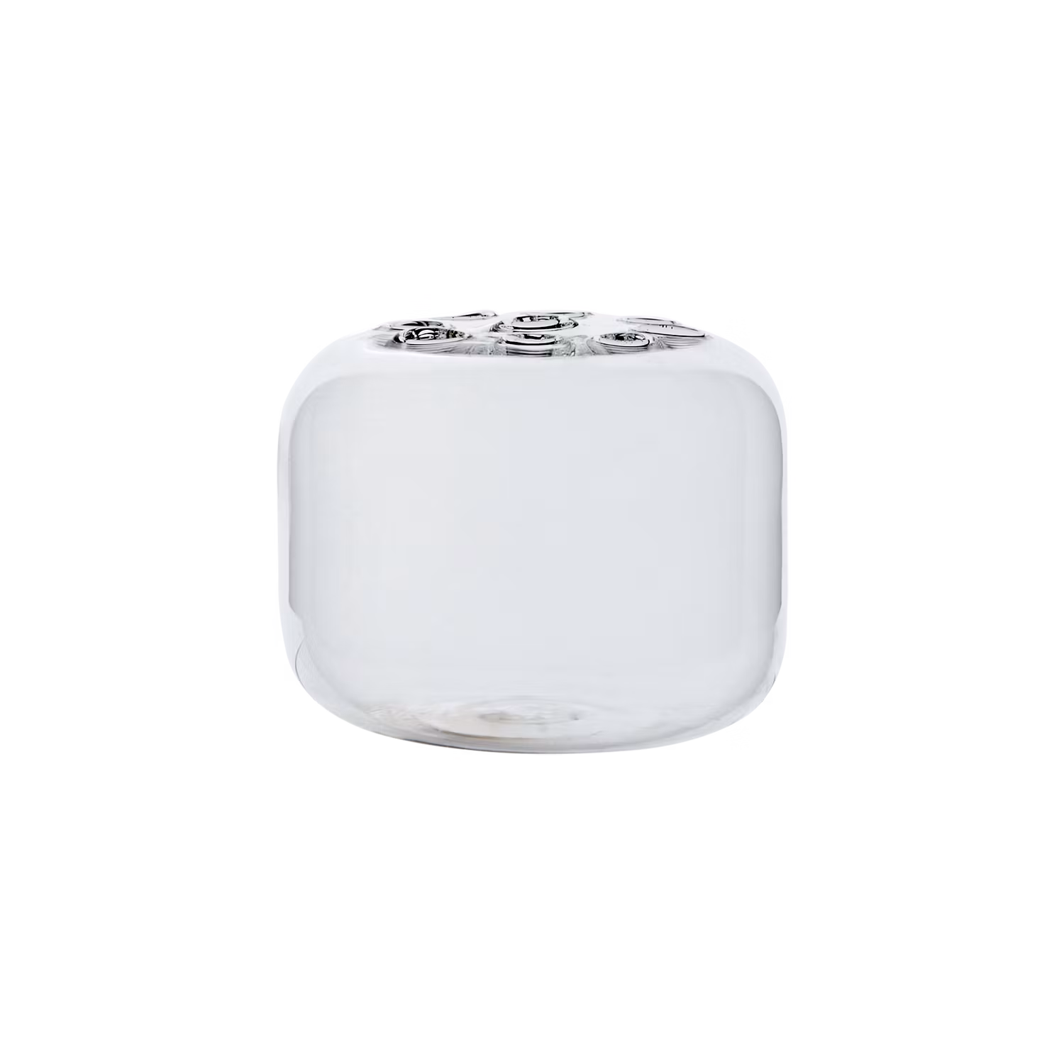 Munblåst vas Ø12cm, Klarglas