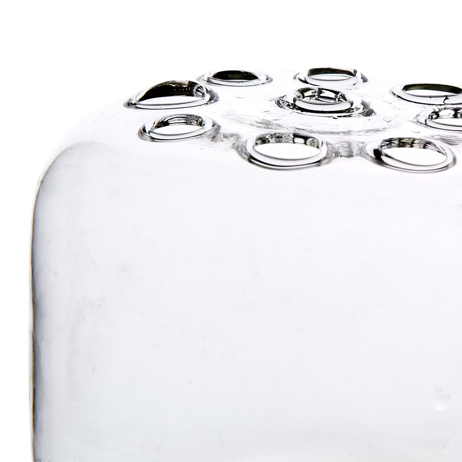 Munblåst vas Ø12cm, Klarglas