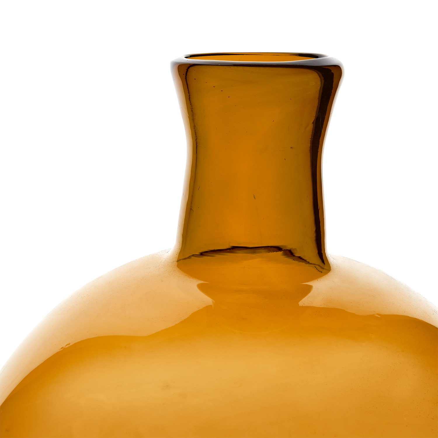 Munblåst vas av återvunnet glas, 29cm , Brun