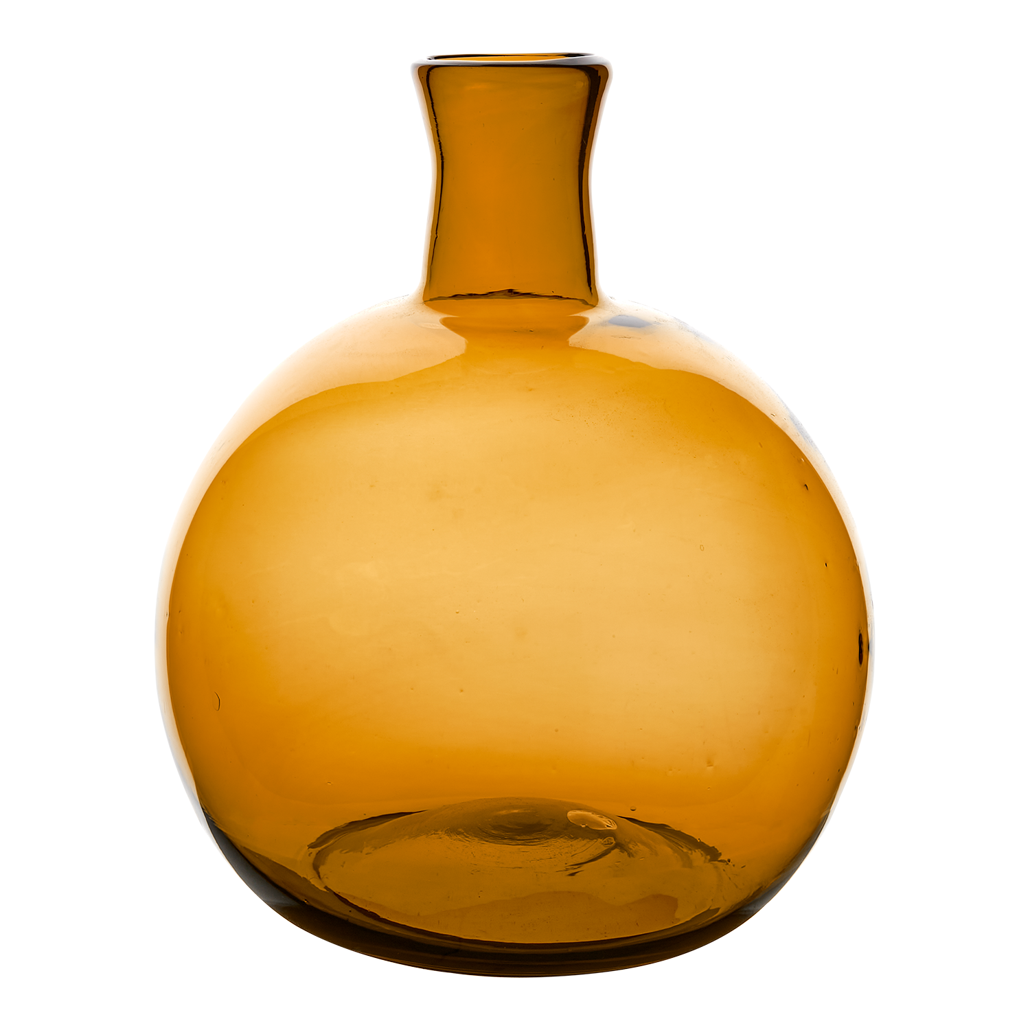 Munblåst vas av återvunnet glas, 29cm , Brun