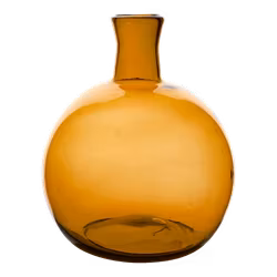 Munblåst vas av återvunnet glas, 29cm , Brun