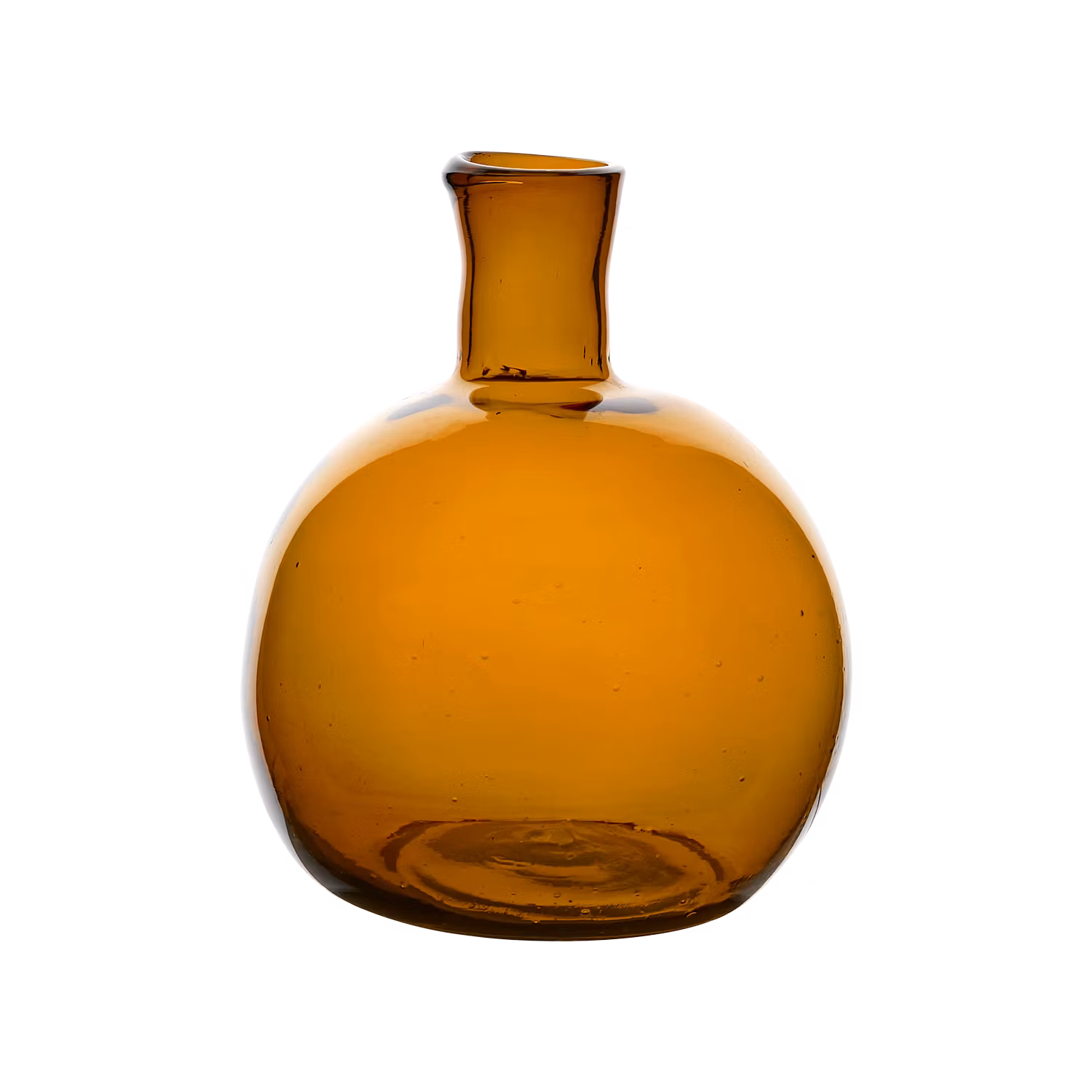 Munblåst vas av återvunnet glas, Ø18cm, Brun