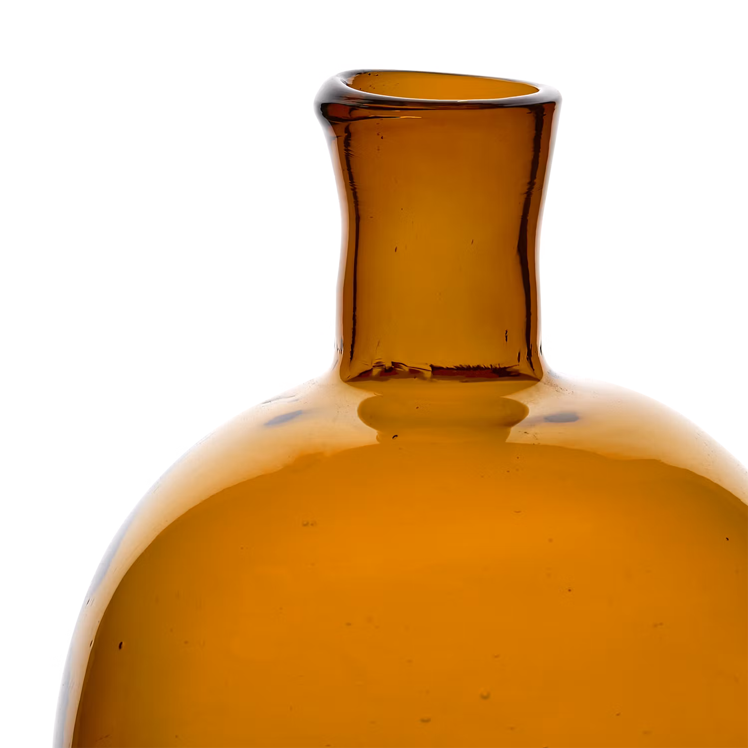 Munblåst vas av återvunnet glas, Ø18cm, Brun