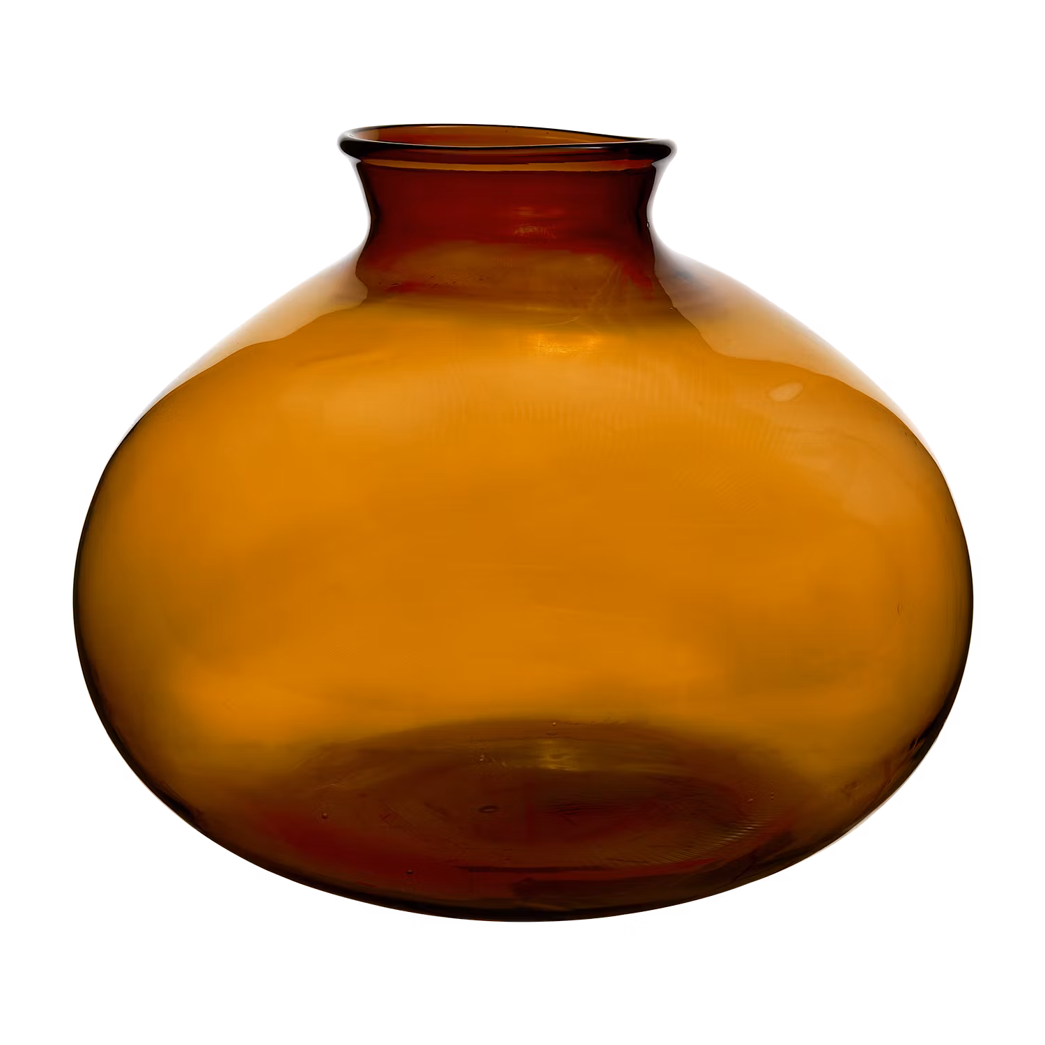 Munblåst vas av återbrukat material, Ø43cm, Brun