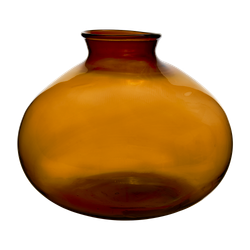 Munblåst vas av återbrukat material, Ø43cm, Brun