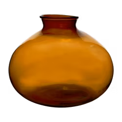 Munblåst vas av återbrukat material, Ø43cm, Brun