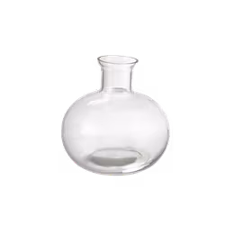 Munblåst vas i stilren design Ø10cm, Klarglas