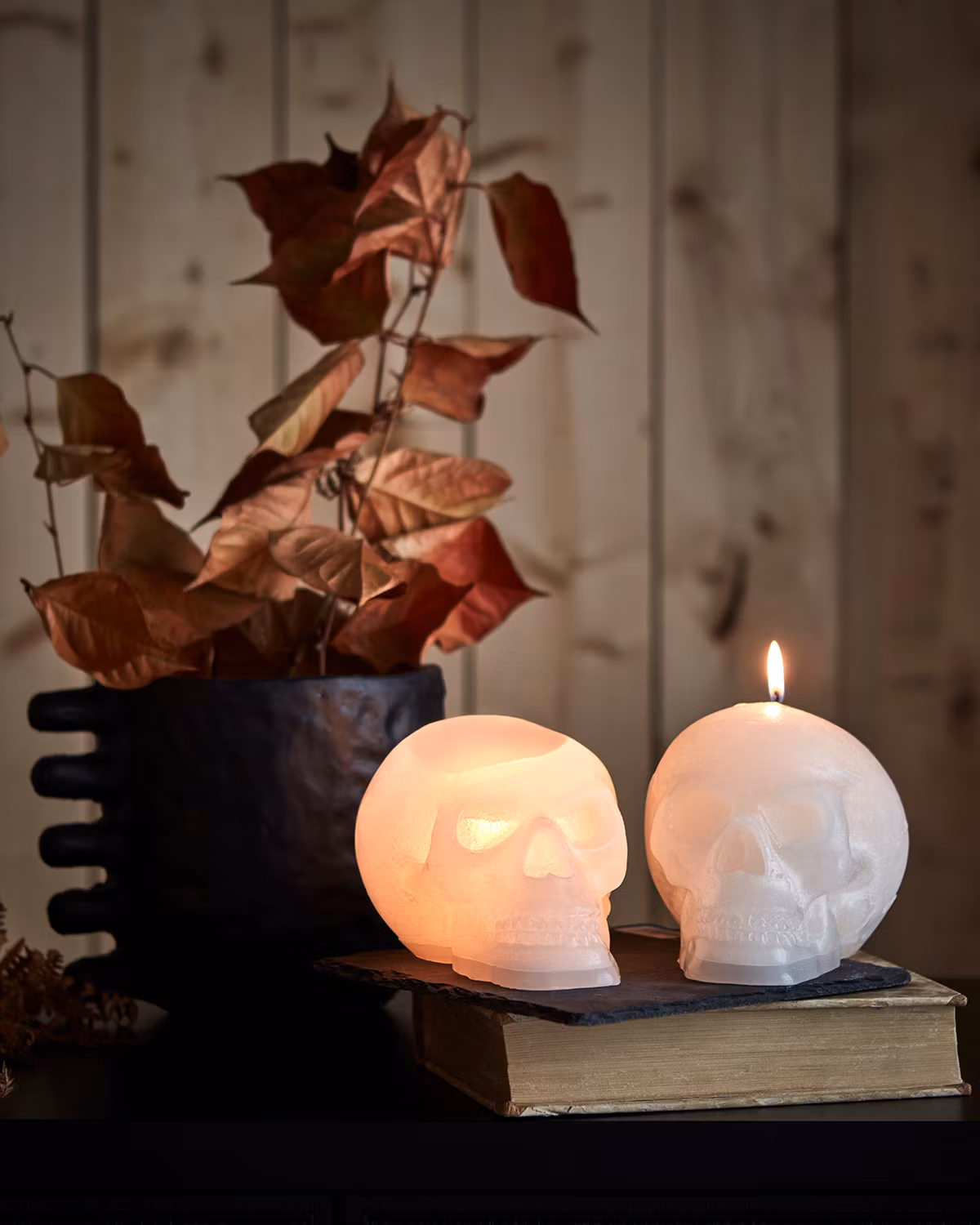 Handgjort figurljus - Skalle ~80h, Ljus, Elfenben