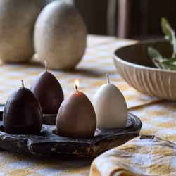 Figurljus Hönsägg, 4-pack, Brun/beige/elfenben